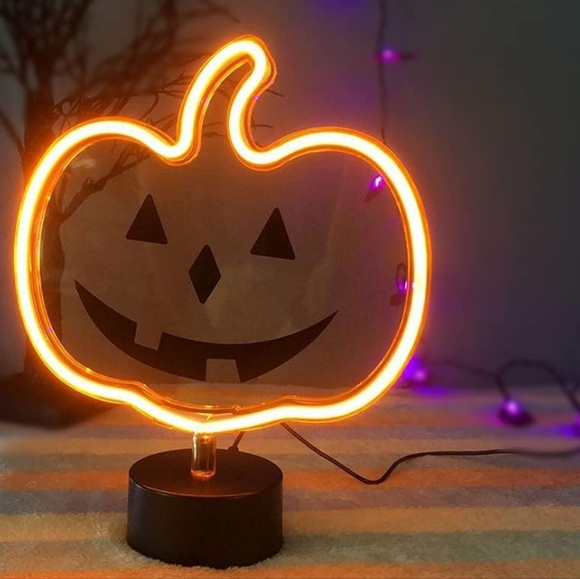 Jack o Lantern Pumpkin Neon Sign Light Warm White Halloween Party Jackolantern - Picture 7 of 9